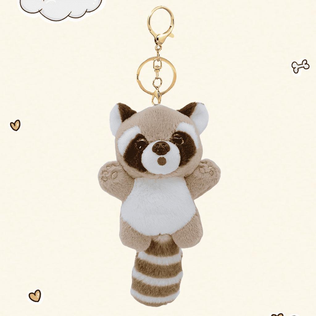 Cute Cartoon Red Panda Plush Toys Pendant Little Raccoon Doll Keychain Doll Playground Raccoon Stuffed Backpack Decor Gifts Kids