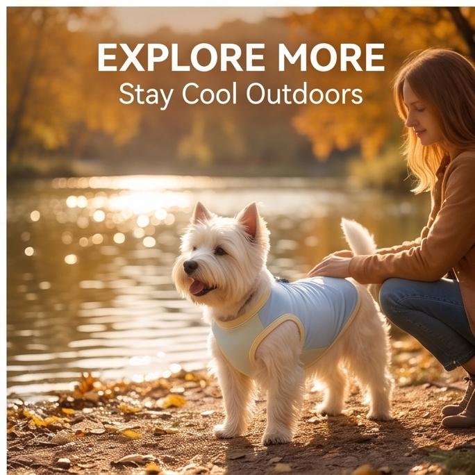 2026 New Reflective Pet Cooling Vest, Lightweight Breathable Clothes for Small Dogs, 6 Sizes, Summer Outdoor Wear