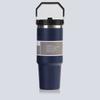 30oz Stainless Steel Travel Mug With Handle Straw Lid Vacuum Insulated Water Bottle Car Office Gym
