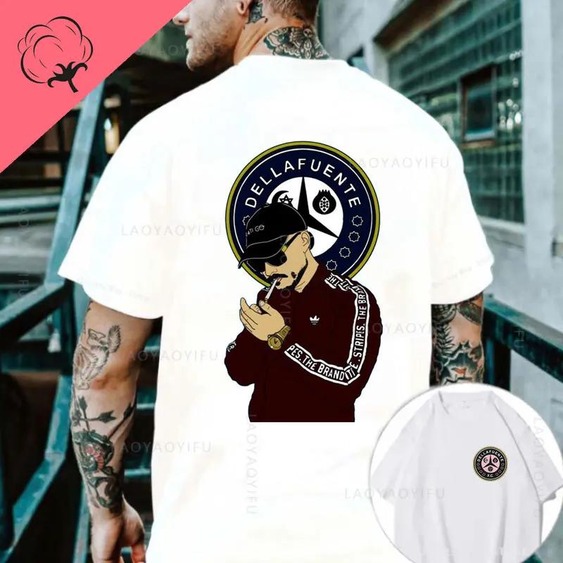Dellafuente Men Women 100cotton Printed Hip Hop Korean Fashion Streetwear Mens Clothes Y2k Shirt Mens Tshirts Graphic T Shirts
