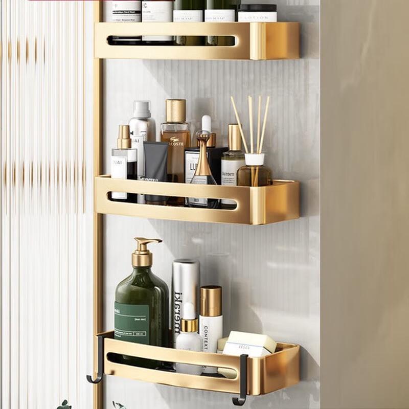 Zhaiwanjia No-Drill 3-Tier Metal Corner Bathroom Storage Shelf