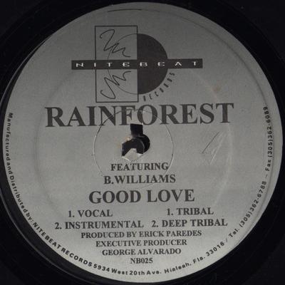 12inch Record RAINFOREST, B. WILLIAMS - Good Love NB025 Nitebeat 1994 US Dance & Electronica Used