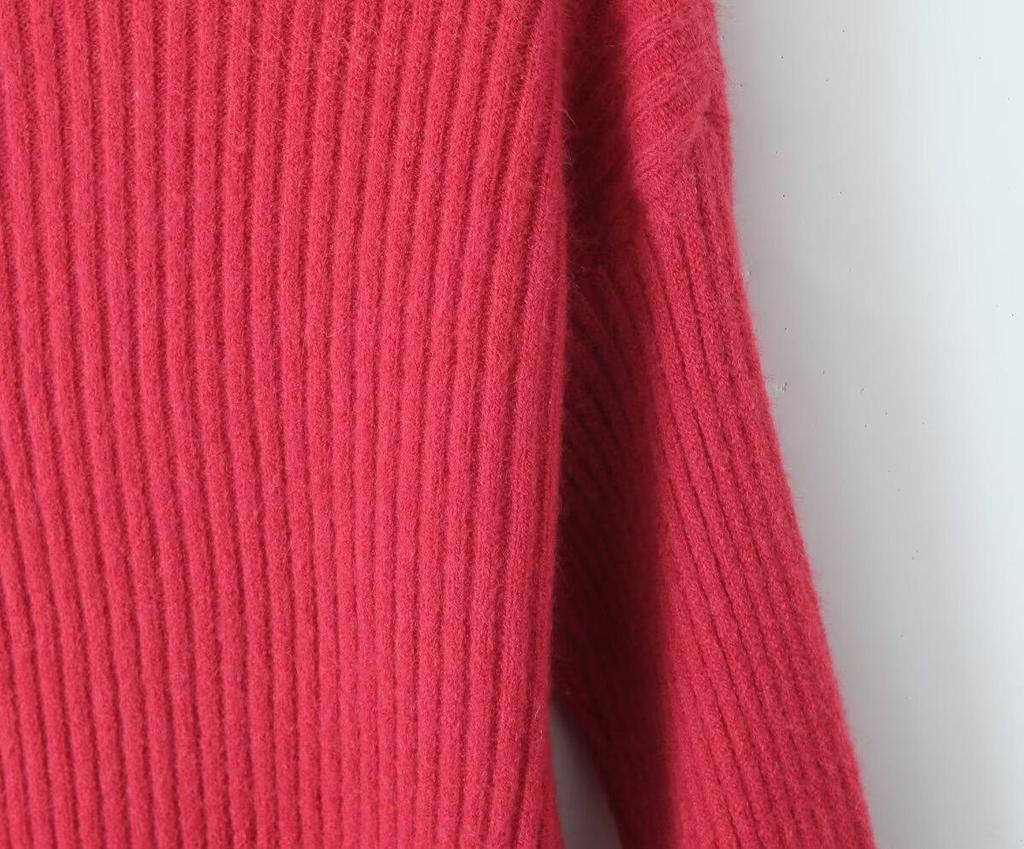 2024 Autumn Women's High Neck Long Sleeve Sweater - European American Style, Casual & Versatile Fashion