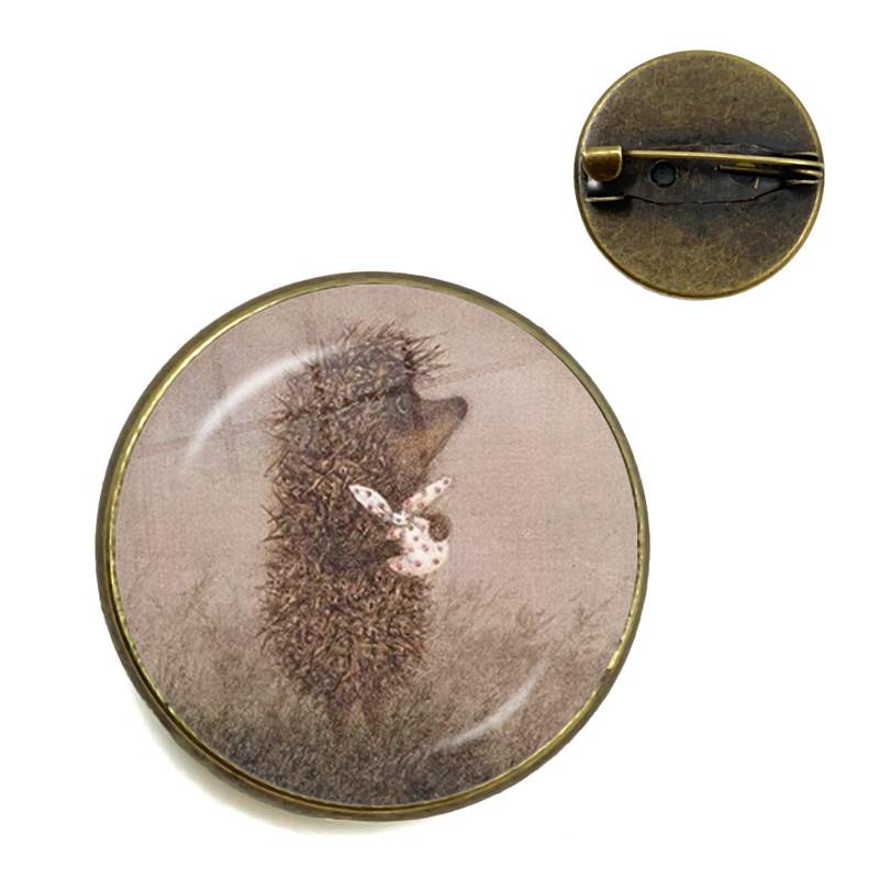 Broche de Ouriço Vintage Alfinetes de Animais Fofos Broches de Joias da Moda Broche de Gola Banhado a Bronze Antigo Para Mulheres Homens Presente