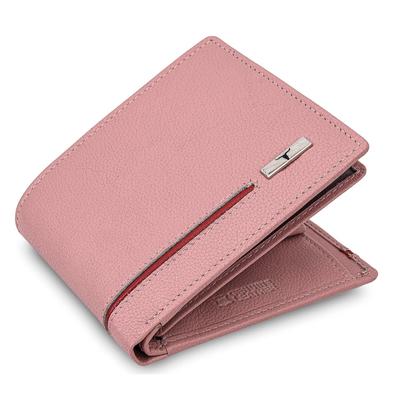 Stag RFID Blocking Pink/Red Leather Wallet for Unisex Adult