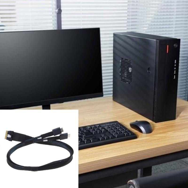 SlimSAS SFF-8654 8X to Oculink SFF-8611 4X 4ix2 Cable 16-24Gbps Efficient Signal Transmission