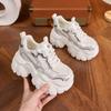 Thick-soled dad shoes women's spring 2025 new mesh small inner height increase women's shoes versatile sports and leisure shoes