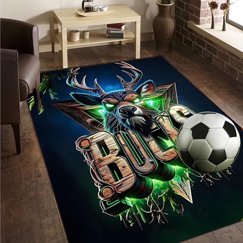 Bucks Team Logo Rug Office Carpet Non-Slip Mat, Chair Rug Floor Covering for Gaming, Bedroom, Living Room , Home Decor Christmas Gift