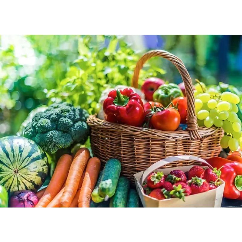 Pôster de Frutas e Vegetais Nórdicos Pintura em Tela Colorida Arte de Parede de Comida para Sala de Jantar Decoração de Cozinha Decoração de Casa Decoração de Parede
