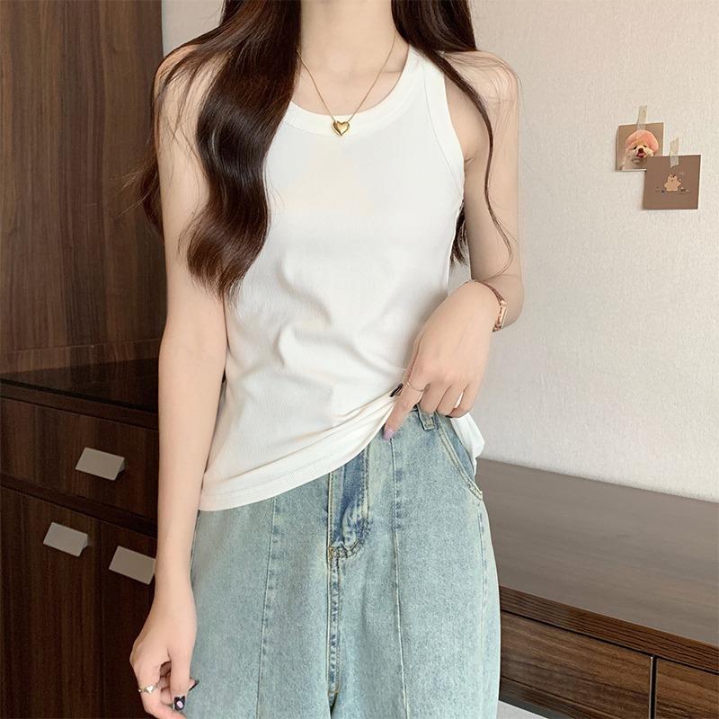 Anti-light Low-necked Small Suspender Vest for Women's Outer Wear, Summer New Sleeveless Thickened Bottom Inner Top