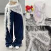 Y2K Punk Fur Belt Fluffy Hiphop Jeans Belt Jeans Pants Decor Soft Plush Belt