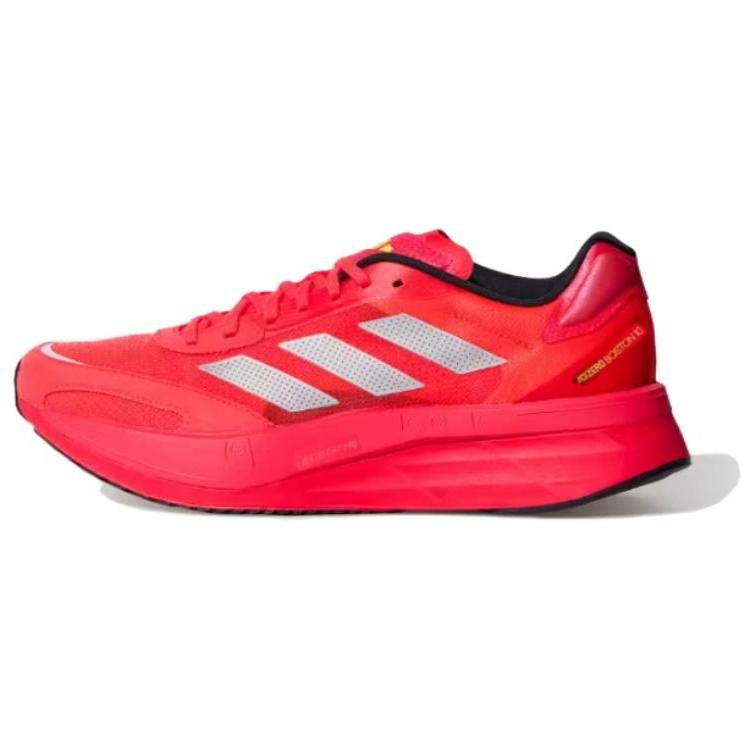 Adidas Adizero Boston 10 Comfortable Soft Fiberglass Column Support Training Racing Marathon Running Shoes Unisex Running Shoes Red KH7256 38