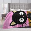 Niedliche Chococats Decke Schwarze Katze Weich Warm Grafik Plüsch Überwurfdecke Für Kinder Schlafzimmer Flanell Tagesdecke Bettdecke
