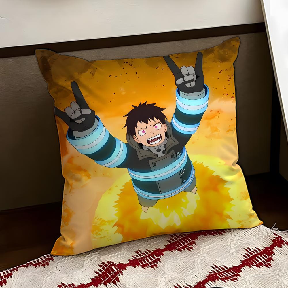 FFire Force anime Cushion Cover Reversible Soft Durable Pillow Cover Home  Car MultiScene Use for Daily Comfort