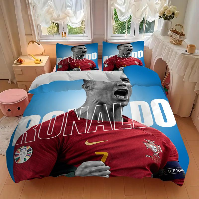 Ronaldo'S Celebration Moment Print 3Pcs Bedding Setduvet Cover With 2 Bedropillowcase Home Birthday Gift
