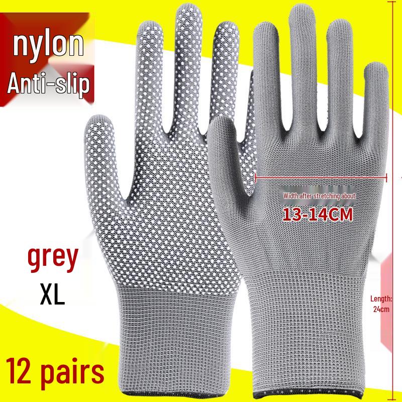 Breathable Non-Slip Nylon Summer Work Gloves - Unisex, Wear-Resistant, Sunscreen