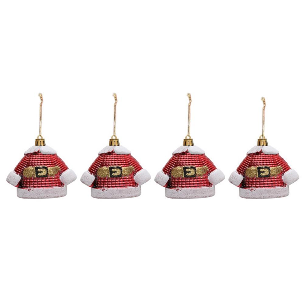 4pcs/set Plastic Christmas Tree Ornament Painted Christmas Gifts Boxes Pendant  New Year