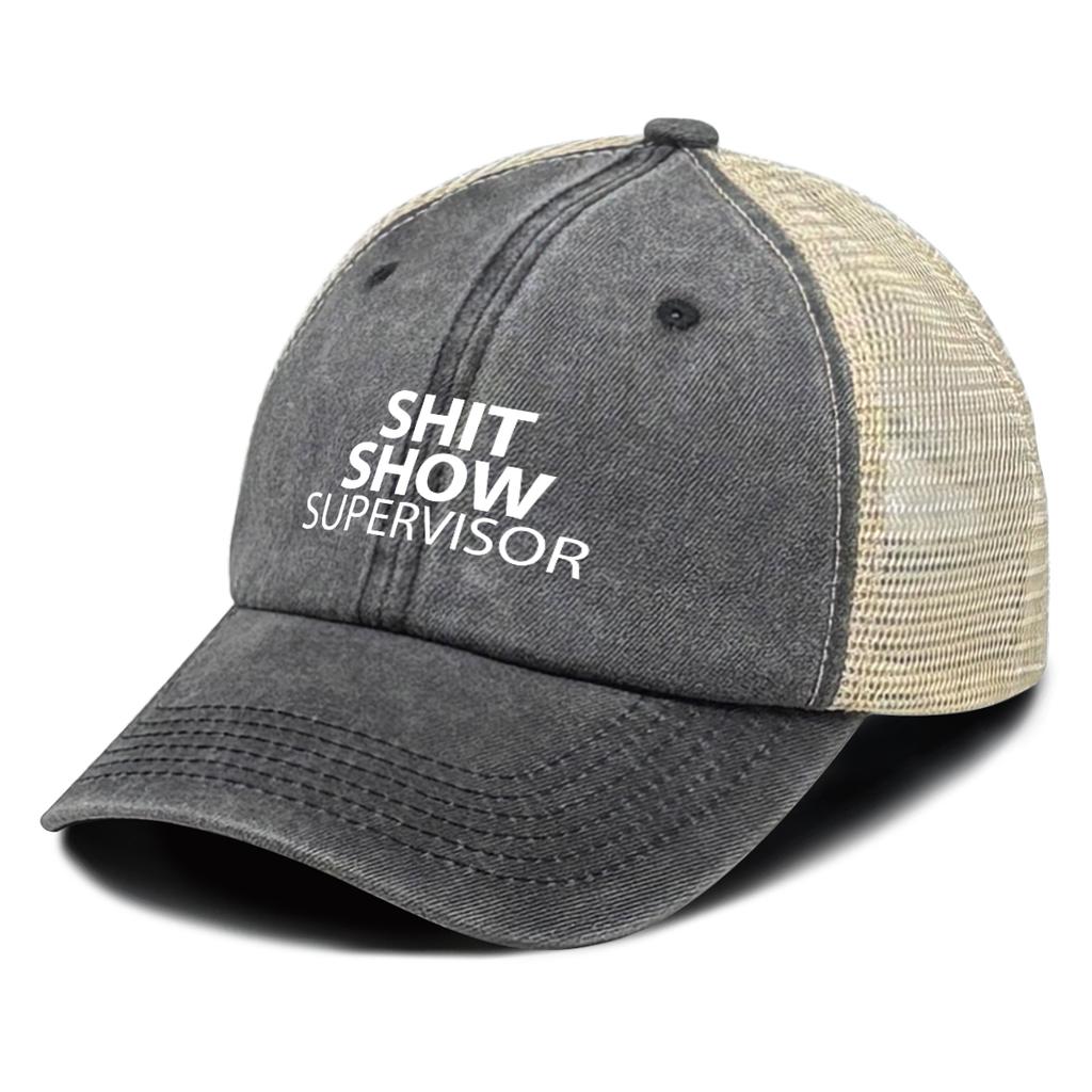 SHIT SHOW SUPERVISOR Printed Baseball Hat Adjustable Sporting Vintage Solid Color Dad Hat For Unisex Women Outdoor Fishing Hiking