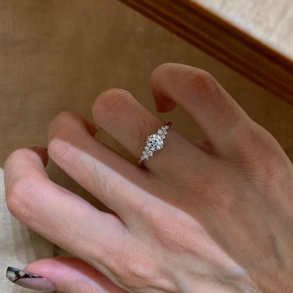 Open Ring 1ct Moissanite Berlin Love Letter Ring Unique Design Adjustable Diamond Ring for Women
