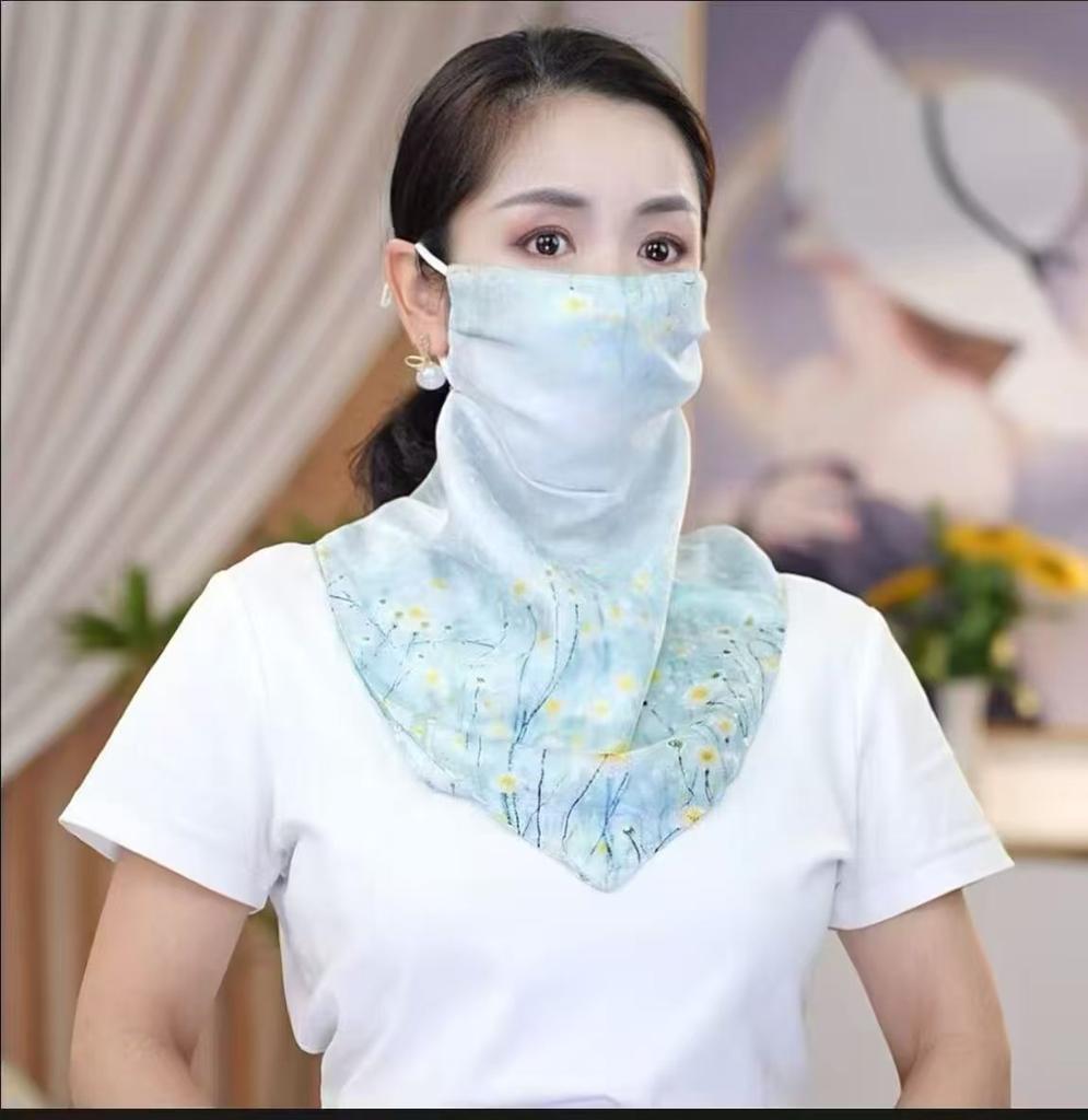 Oddychający szalik na szyję na zewnątrz trójkątna maska na twarz cienka wersja pyłoszczelna popularny styl styl kasku motocyklowego zasłona na twarz