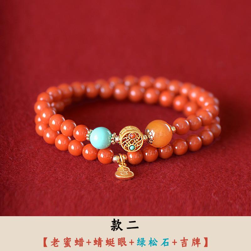 Natural Southern Red Agate Bracelet for Women, Multi-loop Red Bracelet Accessory, Birthday Gift for Best Friend