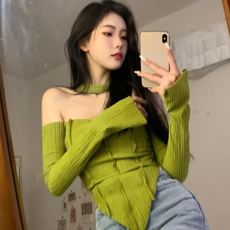 The New Slim Long-sleeved Design Small Shirt Tops Women's Spring And Summer Bottoming Shirt with A Korean Version of T-shirt