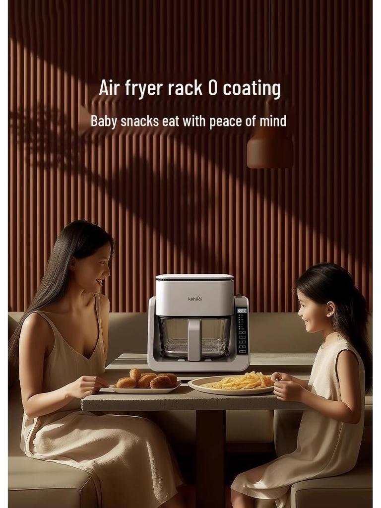 Keheal Flip-Over Air Fryer: Multi-Function Transparent Electric Oven for Frying & Stir-Frying.