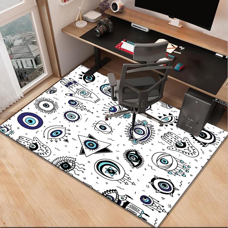 Eyes Pattern Design Art Office Rug Chair Mat, Entryway Carpet, Suitable for Front Door, Bedroom, Living Room, Desk, Holiday Gift