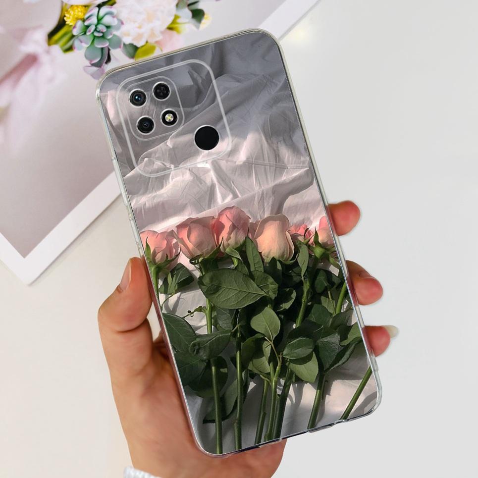 For Cover Xiaomi Redmi 10 10A 10C 2022 Phone Case Butterfly Flower Colorful Girly Funda Transparent Soft TPU Silicone Back Cover