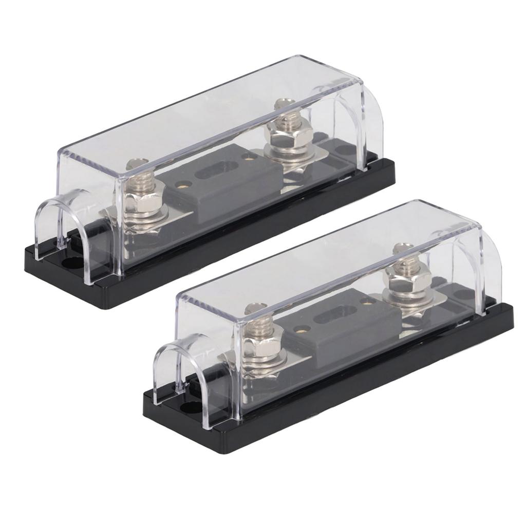 2PCS 200A 48V Fuse Holders with 4PCS Terminals 4 PCS Heat Shrinkable Tubes for Car Audio Truck RV Boat