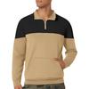 Men's Stand Up Collar Sweatshirt With Patchwork Casual Design