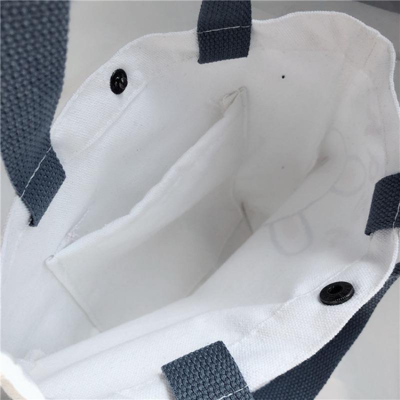 3 Spring and Summer New Cute Bear and Rabbit Printed Canvas Bag Girl Student Handbag Bag