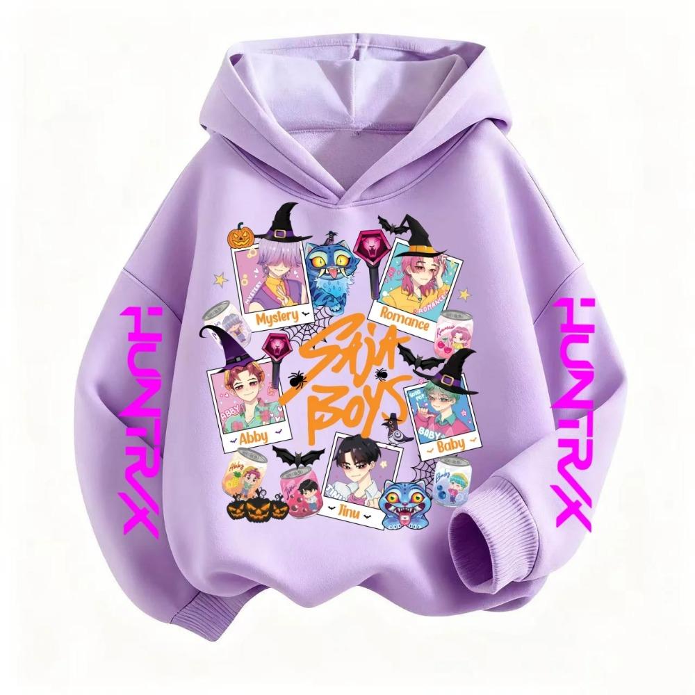 Fashion Casual Children's Hooded Sweatshirt K-Pop Devil Hunter Pullover Children's Clothing Gif Kpop Devil Hunter Girl Hooded Sweatshirt