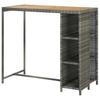 Bar Table with Shelf Grey 120 X 60 X 110 Cm Poly Rattan