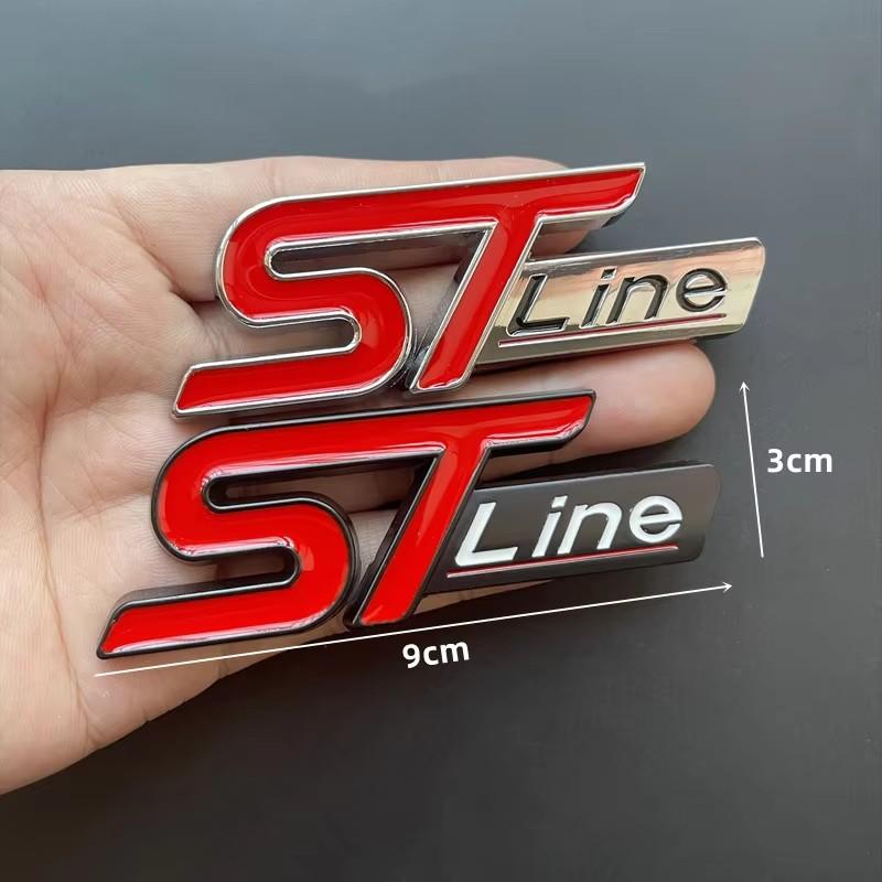3D Metal ST Line Logo Car Front Grill Emblem Sticker Trunk Badge For Ford Kuga MK3 MK4 S Max Focus Puma Fiesta Accessories