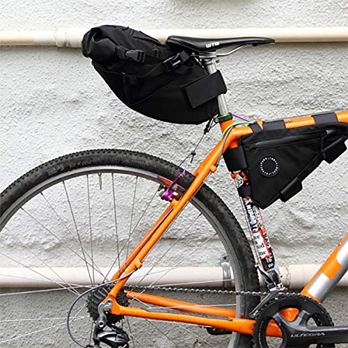 FAIRWEATHER Bicycle Seat Bag, Large Capacity, Waterproof, Bikepacking and Touring Compatible (Black/x-pac)