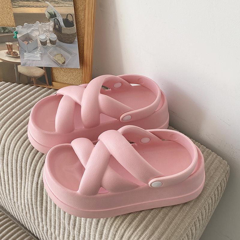 2025 Nové Unikátní Dámské Sandály s Tlustou Podrážkou s Měkkou Podrážkou Ležérní Římské Multifunkční Sandály s Kříženými Pásky Venkovní Plážová Obuv