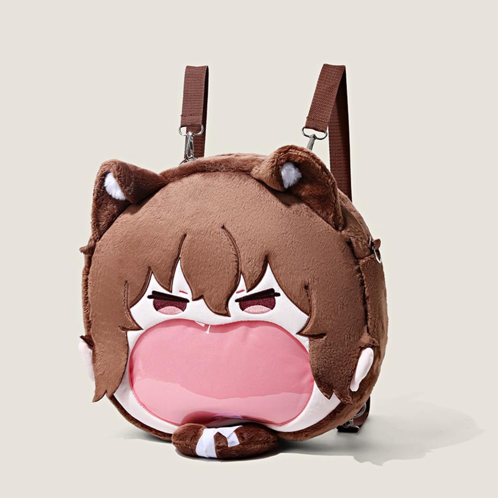 Anime Bungo Stray Dogs Dazai Osamu Cospaly Backpack Student School Bag Cute Plush Shoulder Bag Brown Handbags Props
