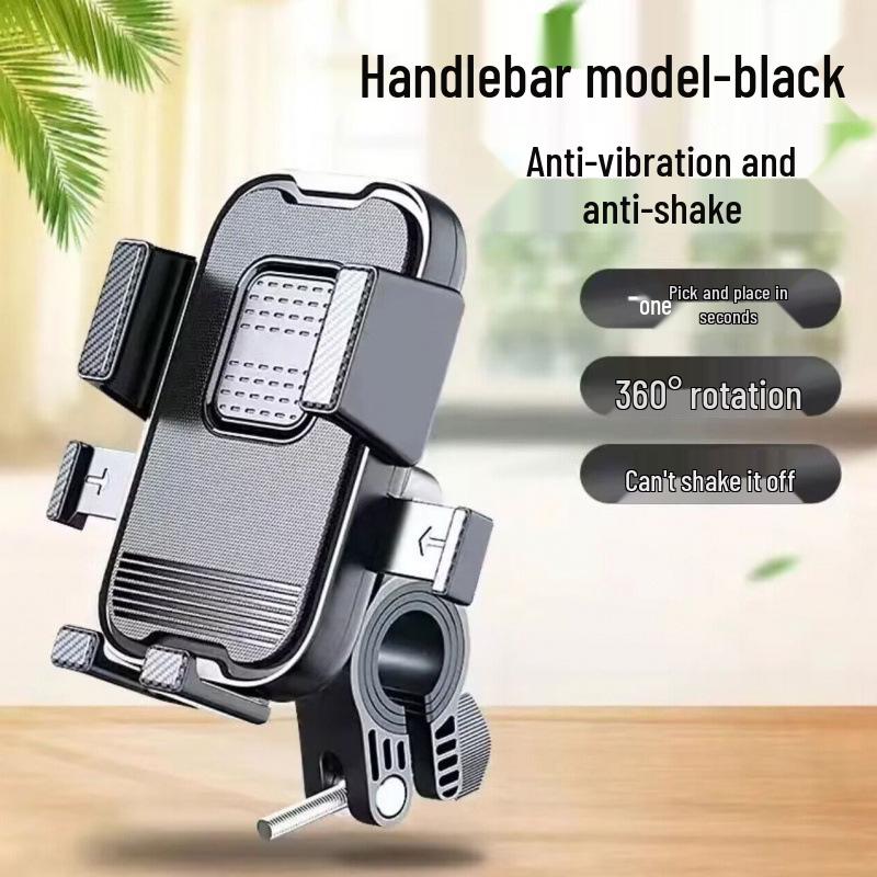 Anti-Shake Electric Scooter & Motorcycle Phone Mount for Food Delivery and Bicycle Navigation