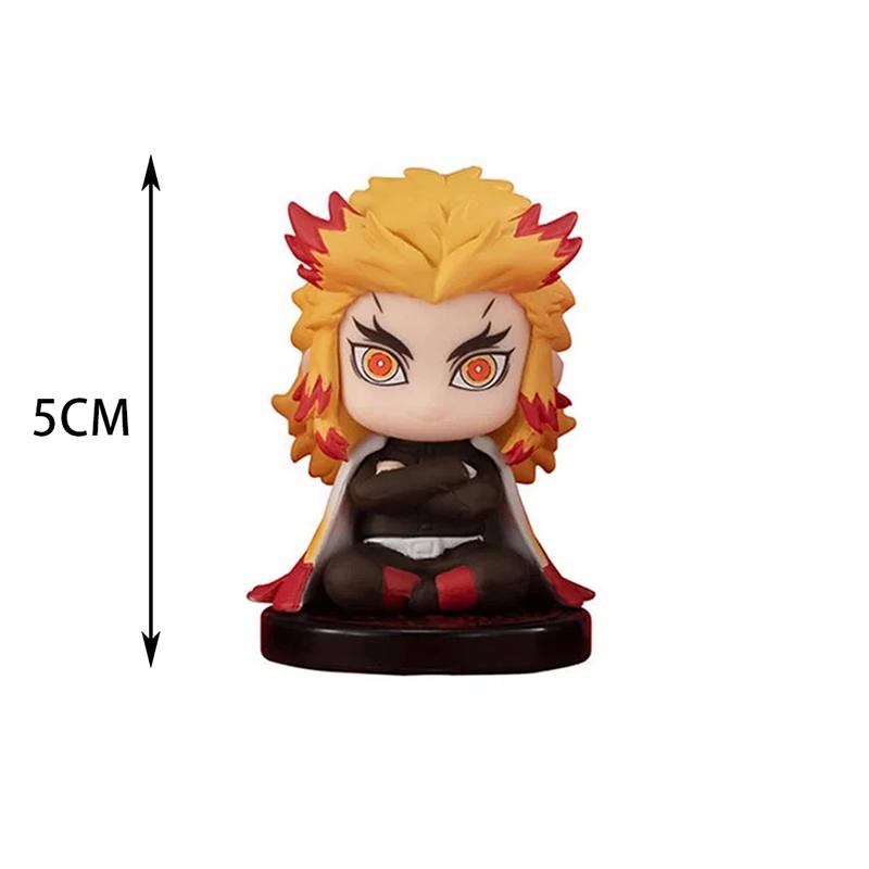 Anime Demon Slayer Figure Toy - Kimetsu No Yaiba Q Version - Sitting Tanjiro Nidouzi Inosuke Zenizu PVD Figurine Model Doll Gift