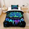 Gamepad Print Quilted Quilt Set, Soft and Comfortable Bedding Set, Perfect for Gamer Room Decor, Universal for All Seasons