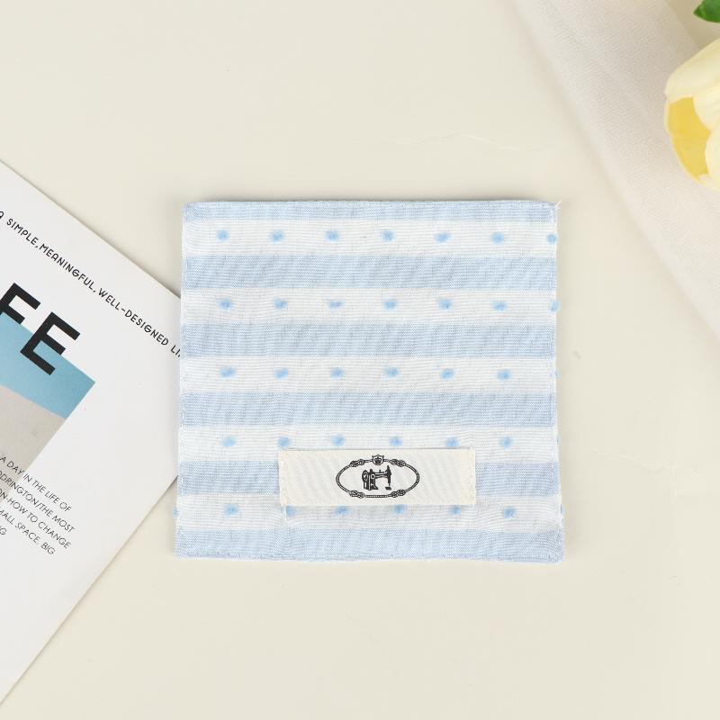 Stripes Polka Dot Coasters Portable Square Cotton Cloth Insulation Pad Soft Hanging Drink Coasters Photography Props