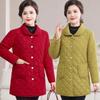 Women's Plus Velvet Warm Mid-Length Cotton Padded Jacket - Fashionable, Loose Fit for Middle-Aged