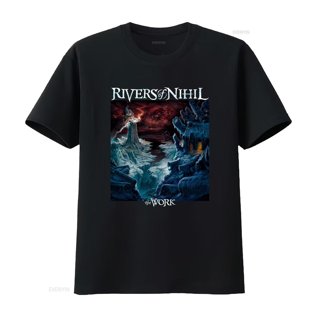 RIVERS OF NIHIL The Work T Shirt for Men Ice Fantasy Design Unique Print vintage Washed Soft Stretched Versatile