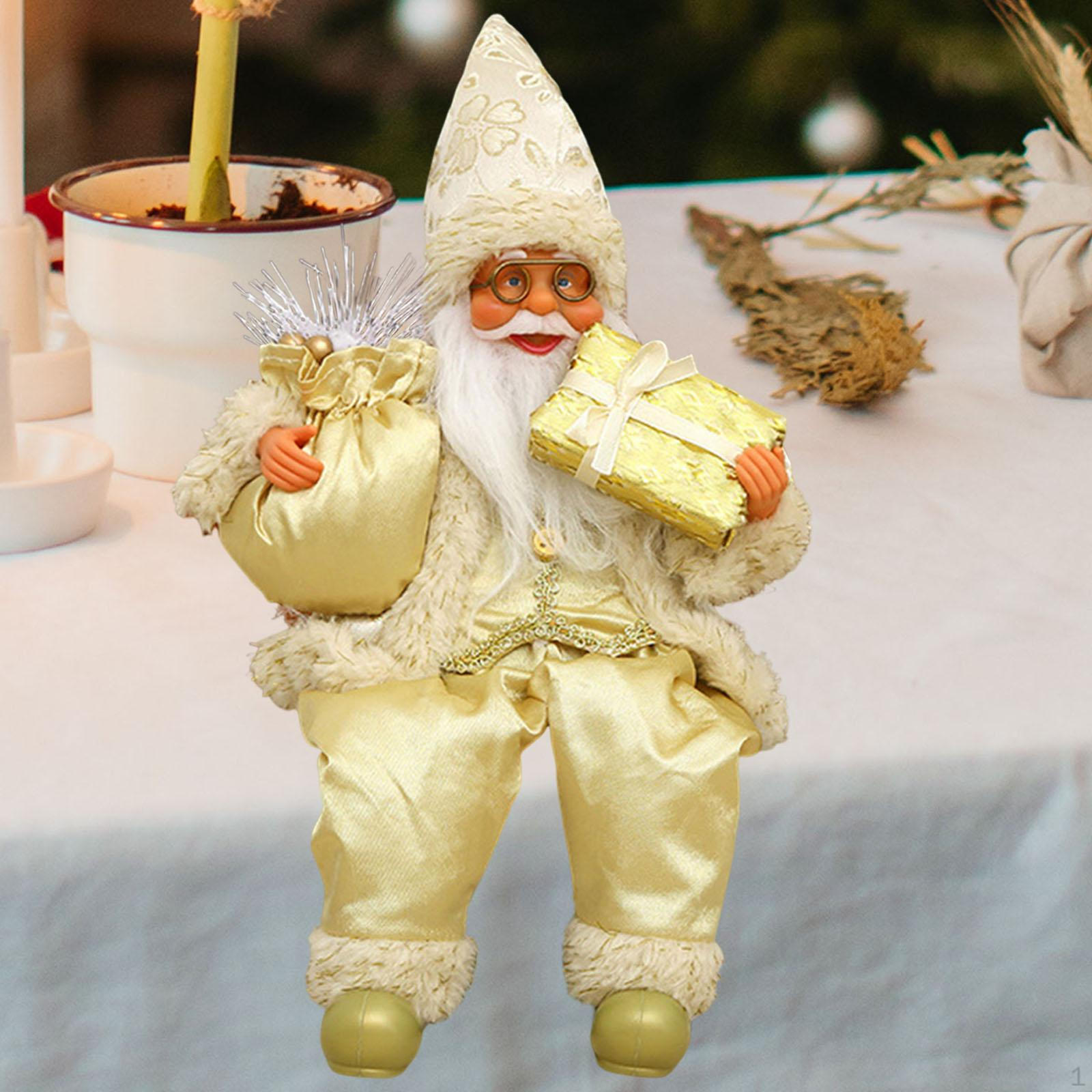 

Санта-Клаус кукла рождественское украшение коллекционная мягкая фигурка сценка рождественская елка 21x10x10 cm золотой