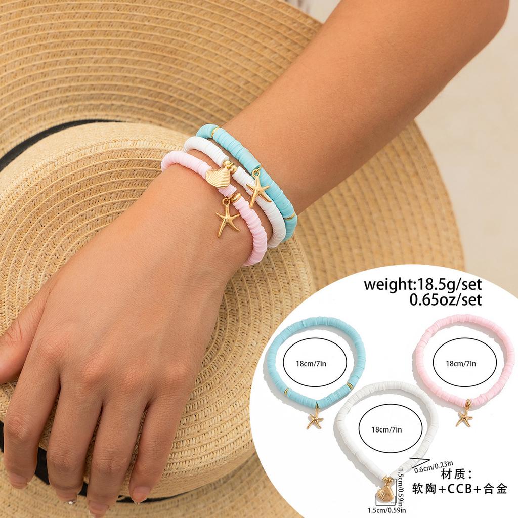 Accessories sea fan shell rice beads turquoise anklet female beach starfish beaded anklet