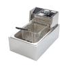6L Single Cylinder Electric Deep Fryer with Thermostat and Timer for Commercial Use