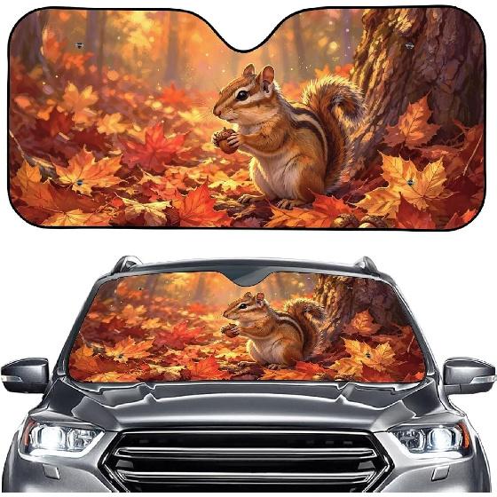 Talayituse Funny Family Dogs Print Windshield Sunshade for Car SUV Truck Foldable Uv Ray Reflector Front Window Sun Shade Visor Shield Cover