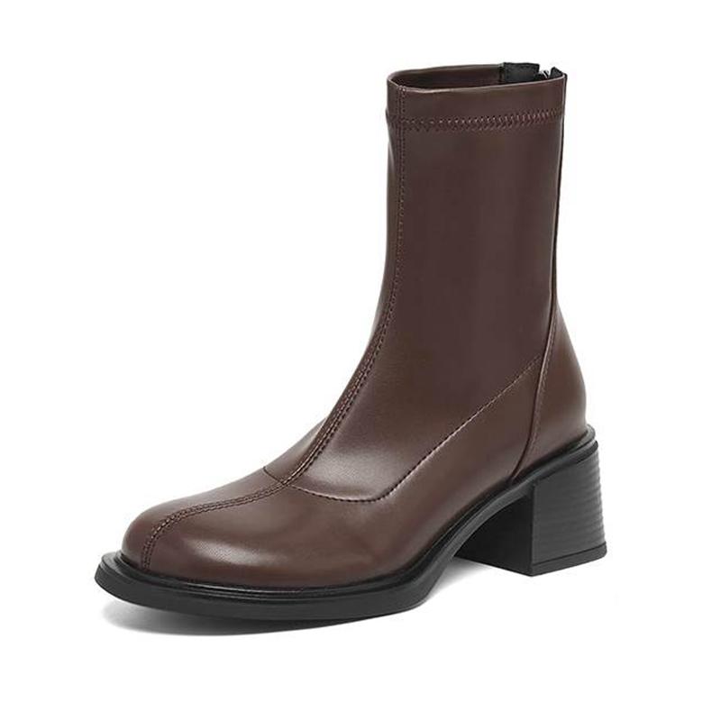 Krazing Pot Microfiber Winter Round Toe Modern Platform Size 33 Boots Size 43 Women Fashion Stretch Ankle Boots