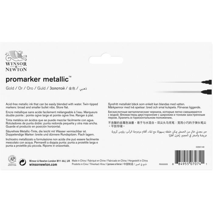 WINSOR & NEWTON Promarker - Coffret De 2 Marqueurs - Or